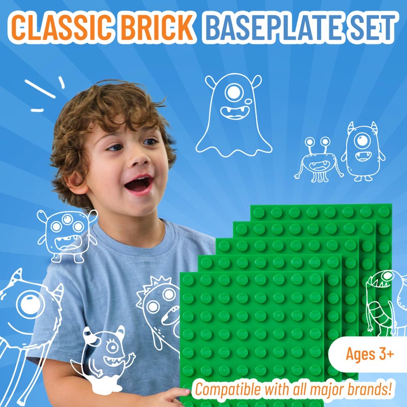 Strictly Briks Classic Building Brick Baseplates, Green, 20 Pieces, 8x8 Studs, Creative Play Set for Ages 3 and Up, 100% Compatible with All Major Brick Brands - Image 2